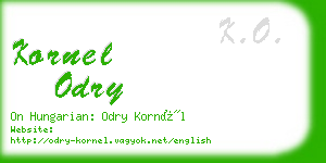 kornel odry business card